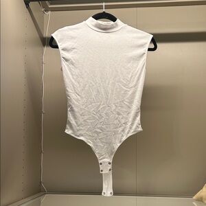 Dynamite White Sleeveless Bodysuit